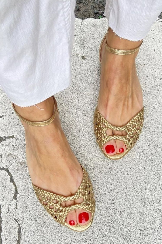 Isadora™ | Gold Woven Sandals