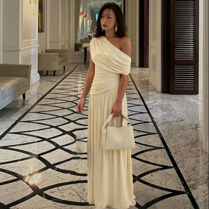 Talia | Elegant One Shoulder Evening Maxi Dress