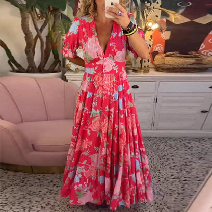 Floriana | Vibrant Bloom Midi Dress
