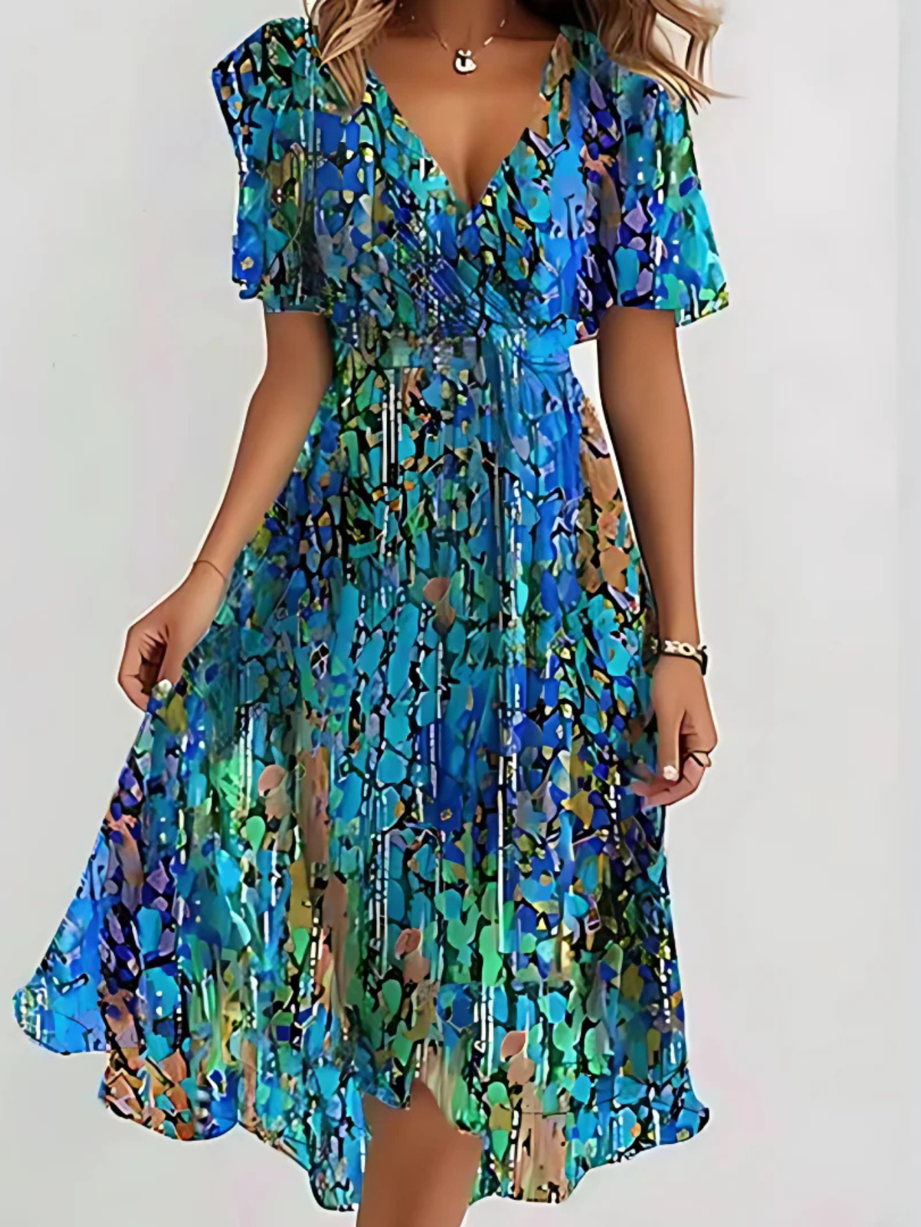 Lavina | Vibrant Boho Midi Dress