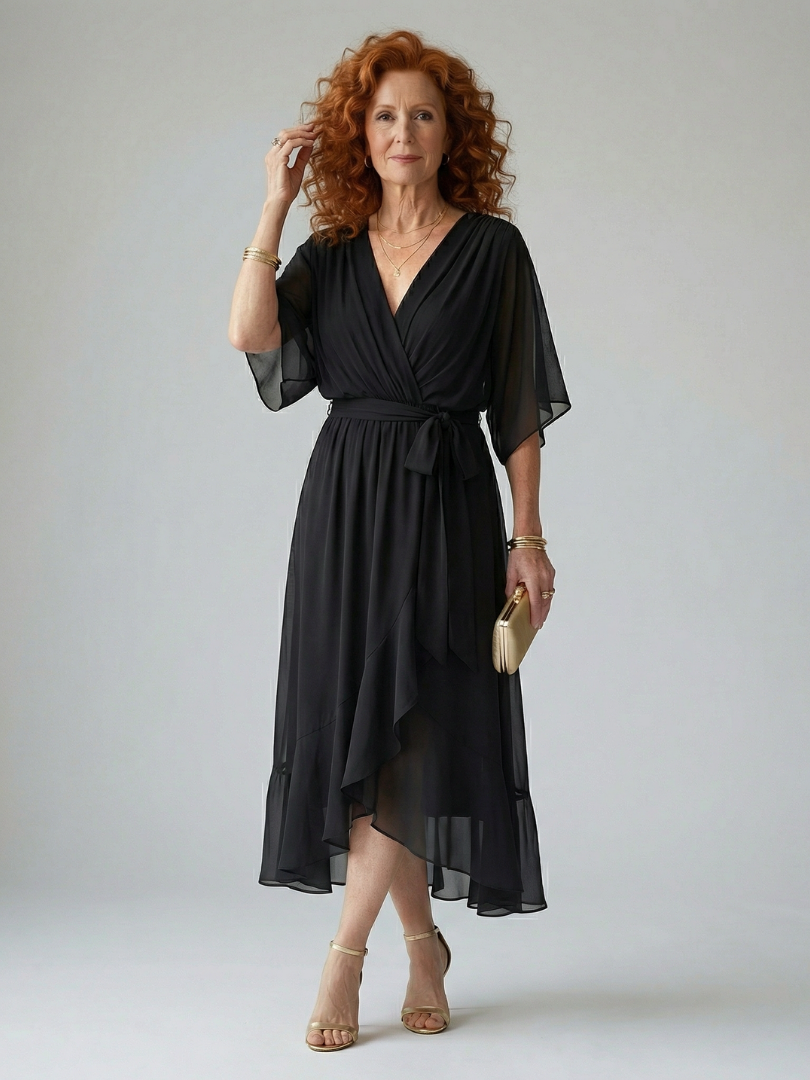 Elric | Lightweight Midi Dress with Draping