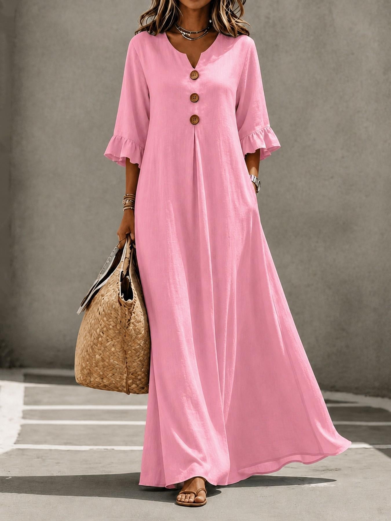 Rosalind | Linen Casual Maxi Dress