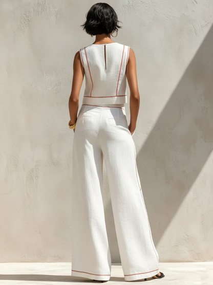 Ivorette | Striped Vest & Trouser Set
