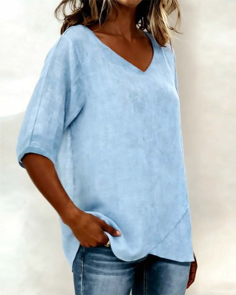 Donna | Irregular V-Neck Top