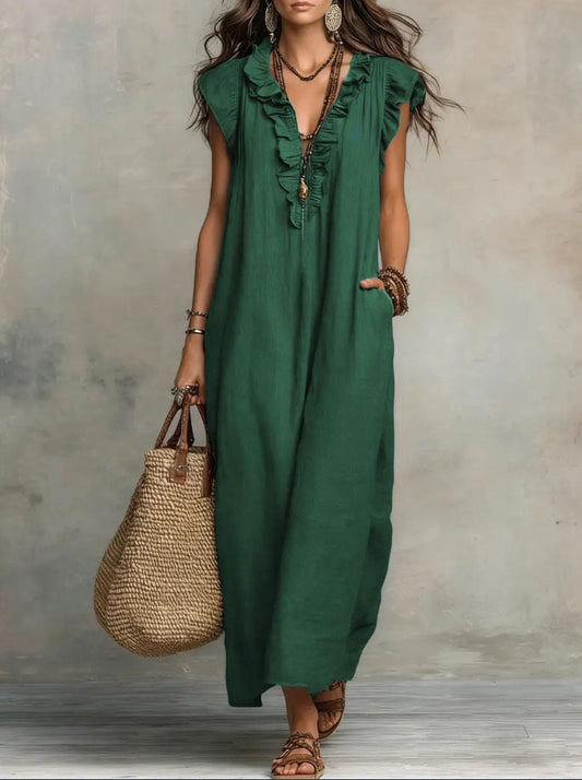 Verdellia | Ruffled Wrap Maxi Dress