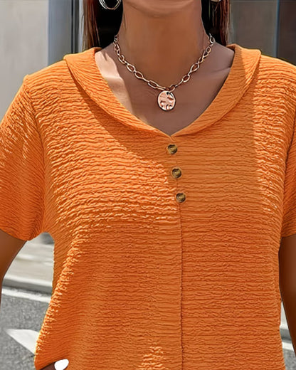 Barbara | Collar Tee with Buttons