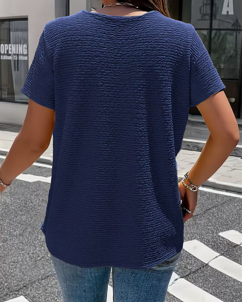 Barbara | Collar Tee with Buttons