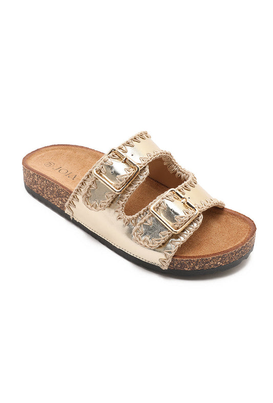 Tindra | Gold Wedge Sandal