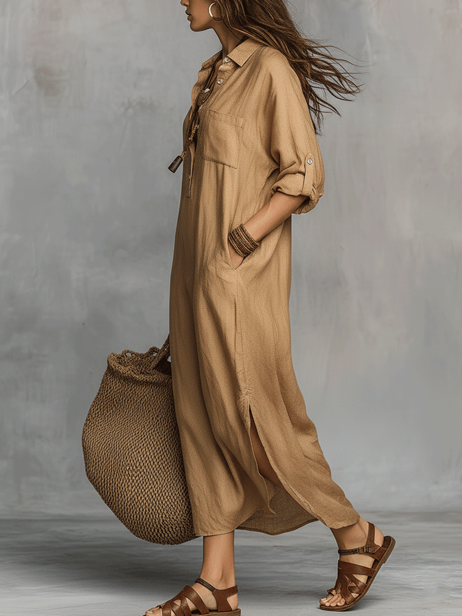 Greta | Casual Buttoned Maxi Dress