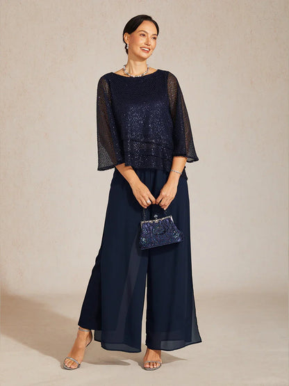 Ivorelle | Chiffon Split Leg Pants