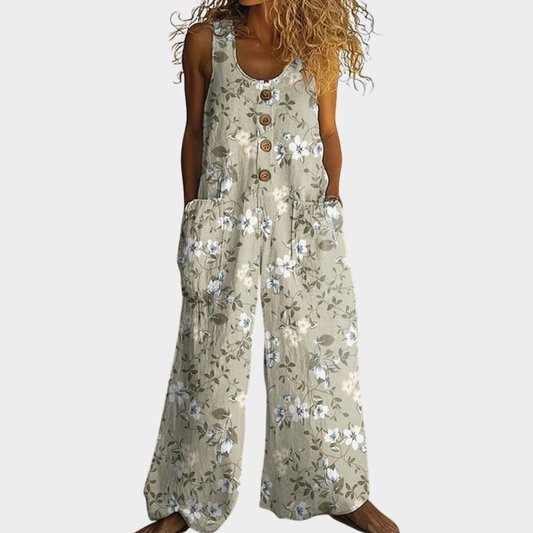 Petal | Coastal Print Fluid Jumpsuit