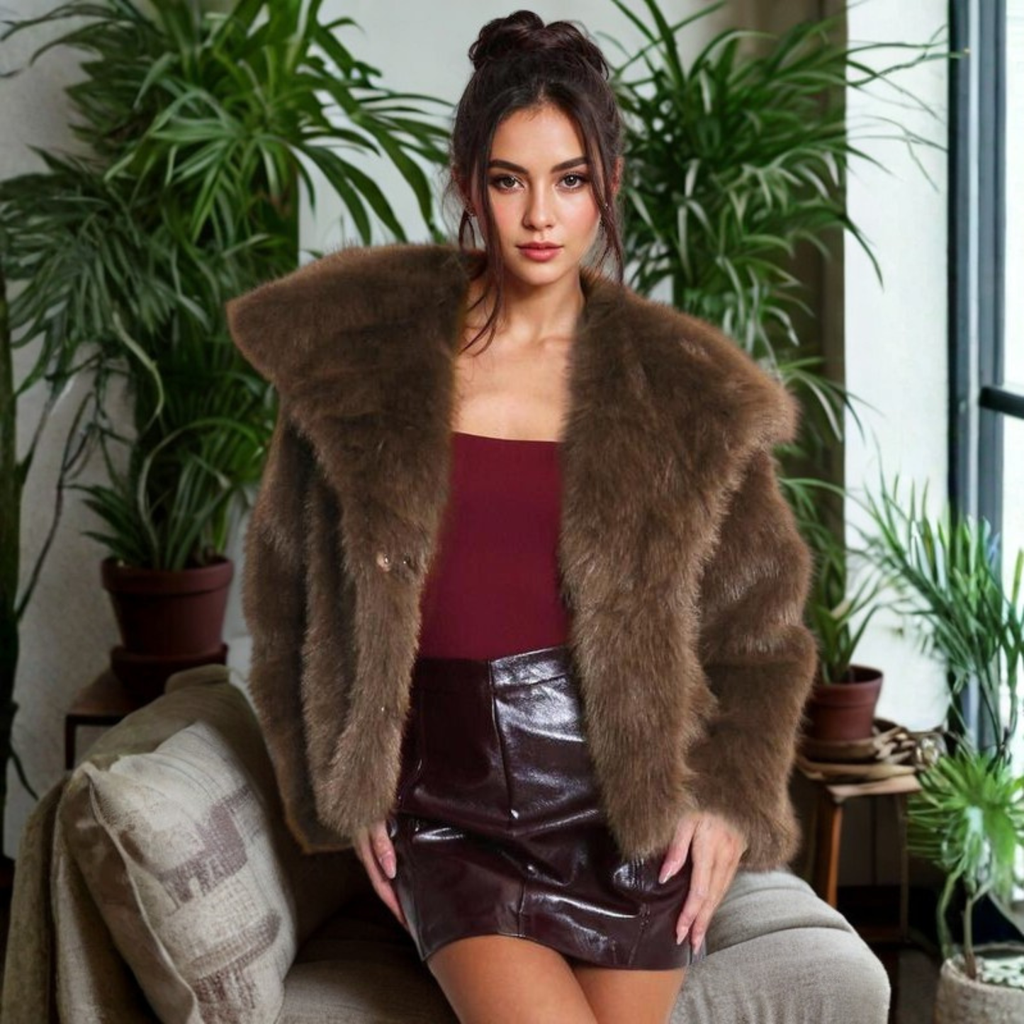 Corrine | Fuzzy Collar Coat