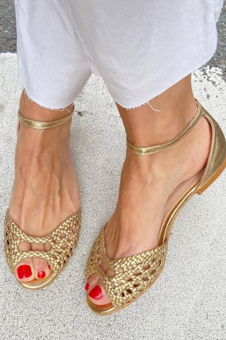 Isadora™ | Gold Woven Sandals