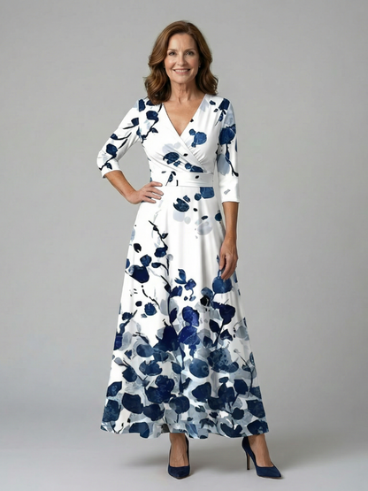 Celine | Midi Dress with Wrap Collar
