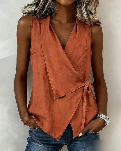 Brenda | Wide Strap Cross Top with Bow