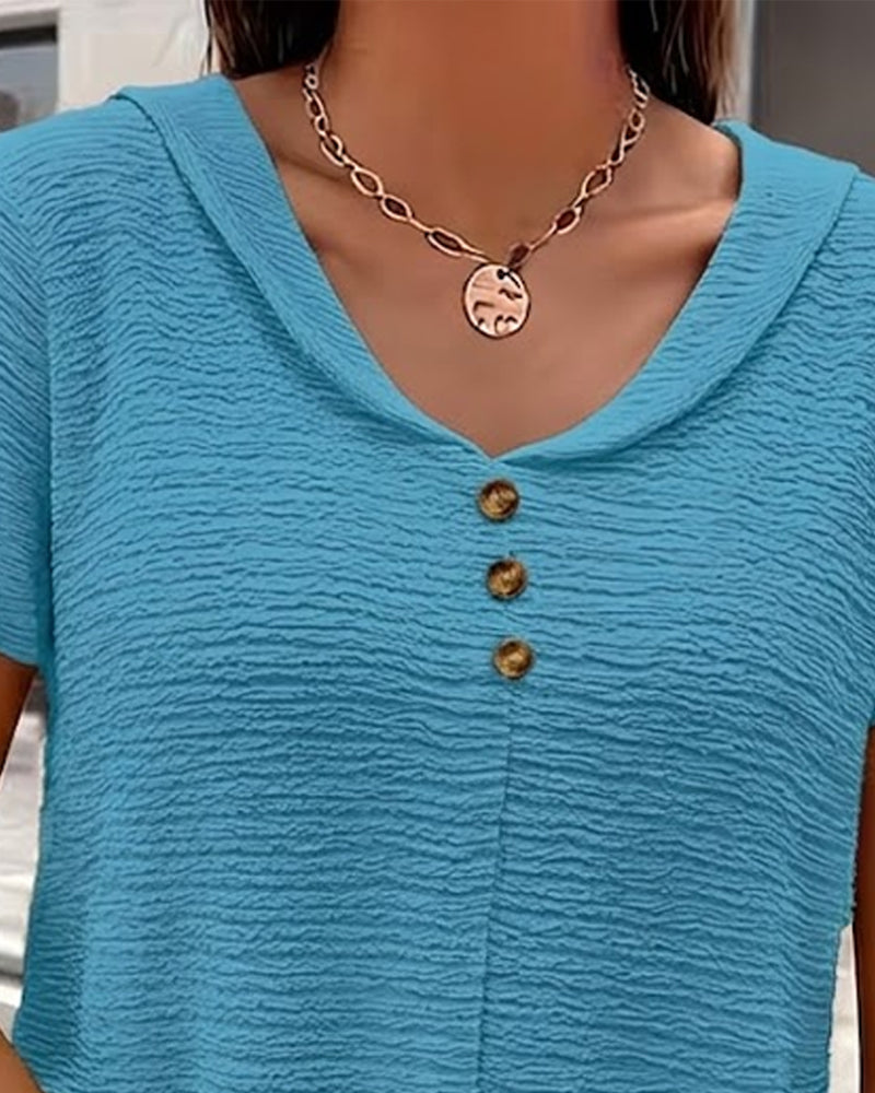 Barbara | Collar Tee with Buttons