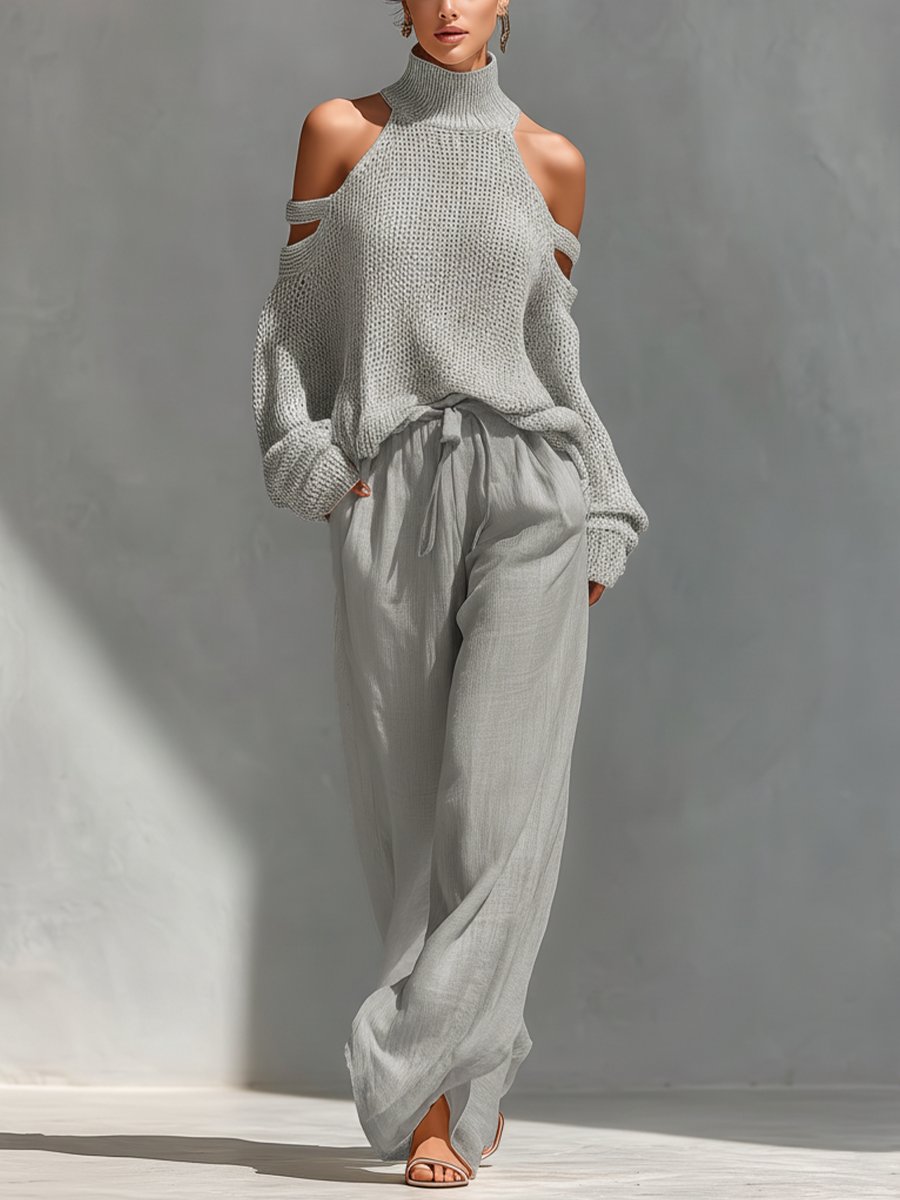 Astrid | Off-Shoulder Knit Set