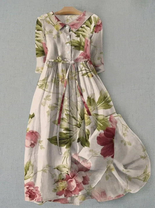 Baylee | Vintage Lace-Up Waisted Floral Dress