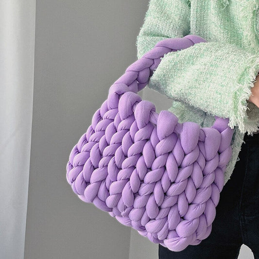 Beatrice | Purple Mini Chunky Knit Bag