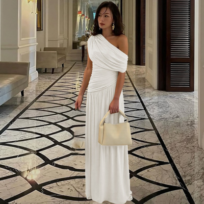 Talia | Elegant One Shoulder Evening Maxi Dress