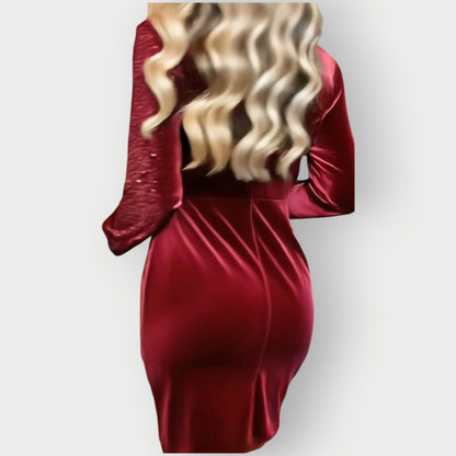 Vaeluna | Velvet & Sequin Asymmetrical Party Dress