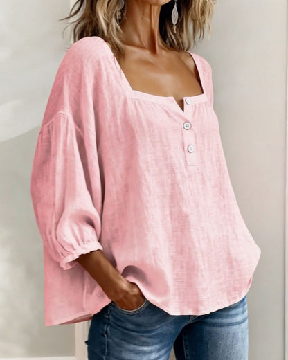 Diane | Square Neck Lantern Sleeve Shirt