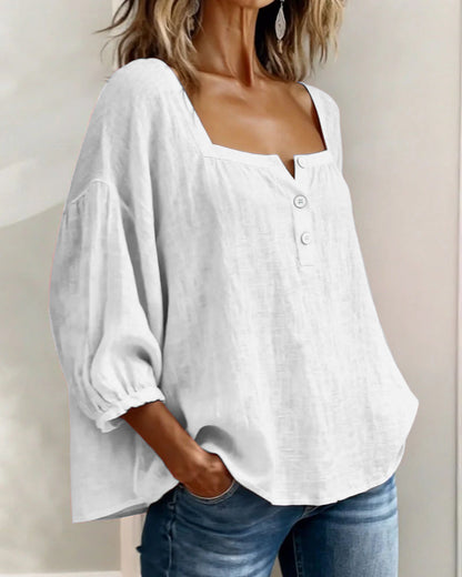 Diane | Square Neck Lantern Sleeve Shirt