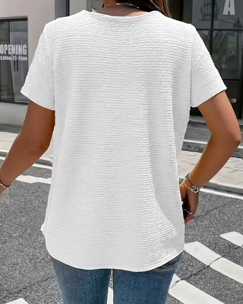 Barbara | Collar Tee with Buttons