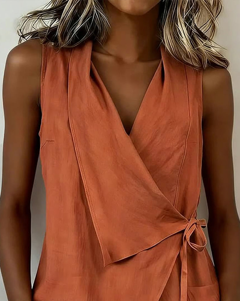 Brenda | Wide Strap Cross Top with Bow