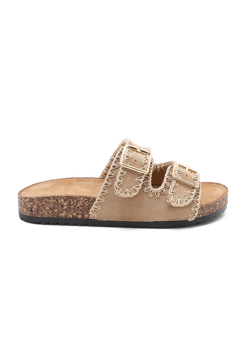Wilhelmina | Beige Wedge Sandal