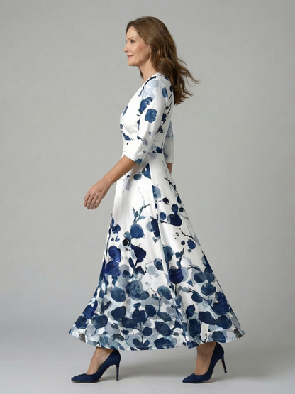 Celine | Midi Dress with Wrap Collar