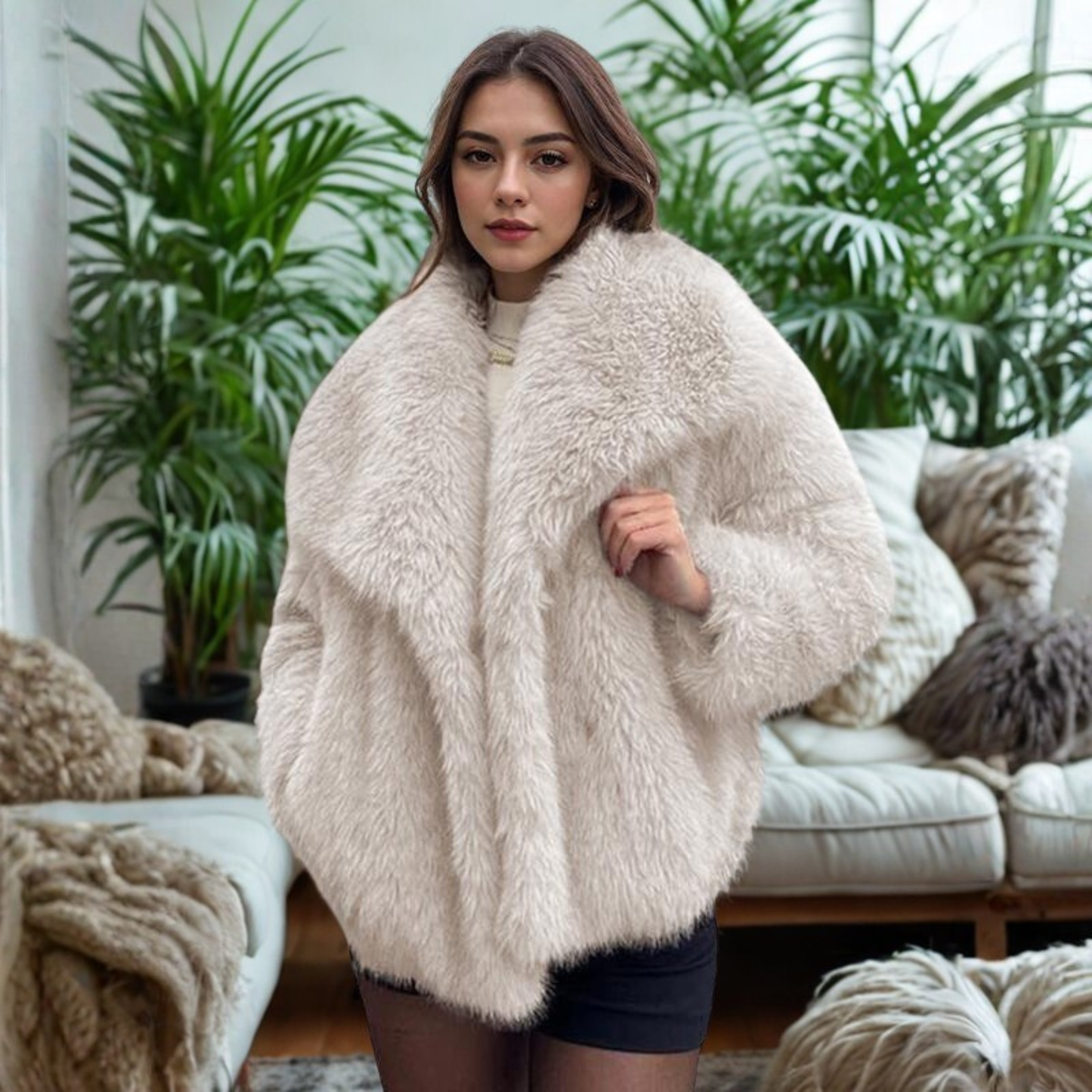 Corrine | Fuzzy Collar Coat