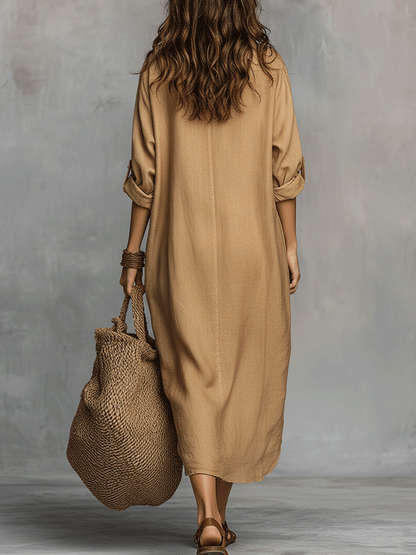 Greta | Casual Buttoned Maxi Dress