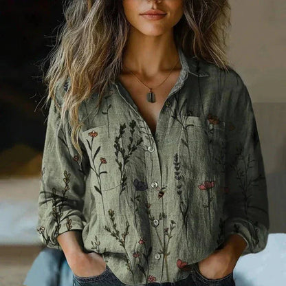 Emma | Vintage Printed Blouse