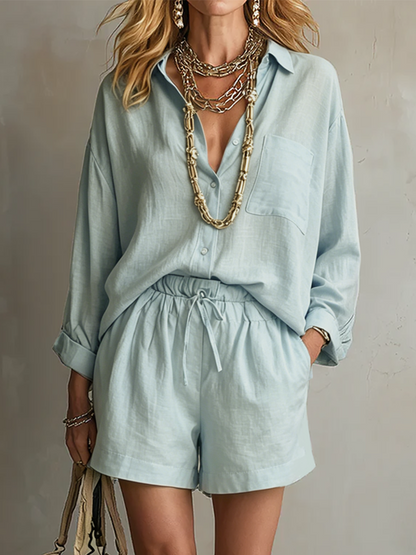 Ruby | Drawstring Boho Short Set
