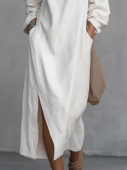 Kit | One-Shoulder Linen Midi Dress