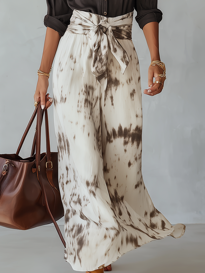 Lara | Button-Down Shirt & Tie-Dye Wide-Leg Skirt