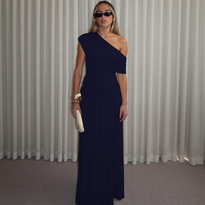 Talia | Elegant One Shoulder Evening Maxi Dress