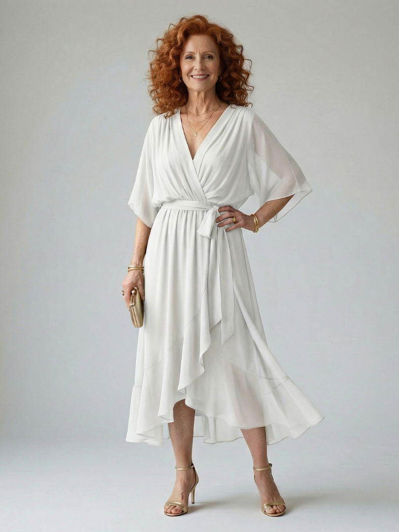 Elric | Lightweight Midi Dress with Draping