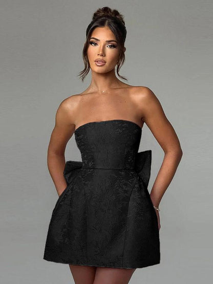 Caroline | Elegant Strapless A-Line Tube Dress