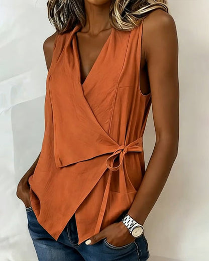 Brenda | Wide Strap Cross Top with Bow