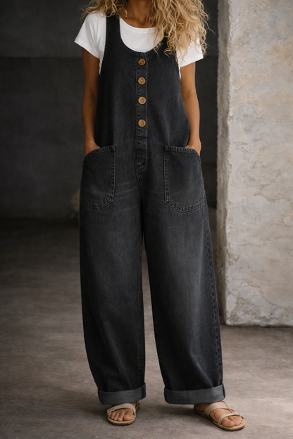 Bethany | Vintage Washed Denim Overalls