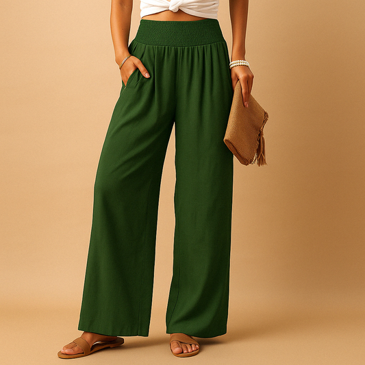 Halcyone | Wide Leg Elastic Waist Pants