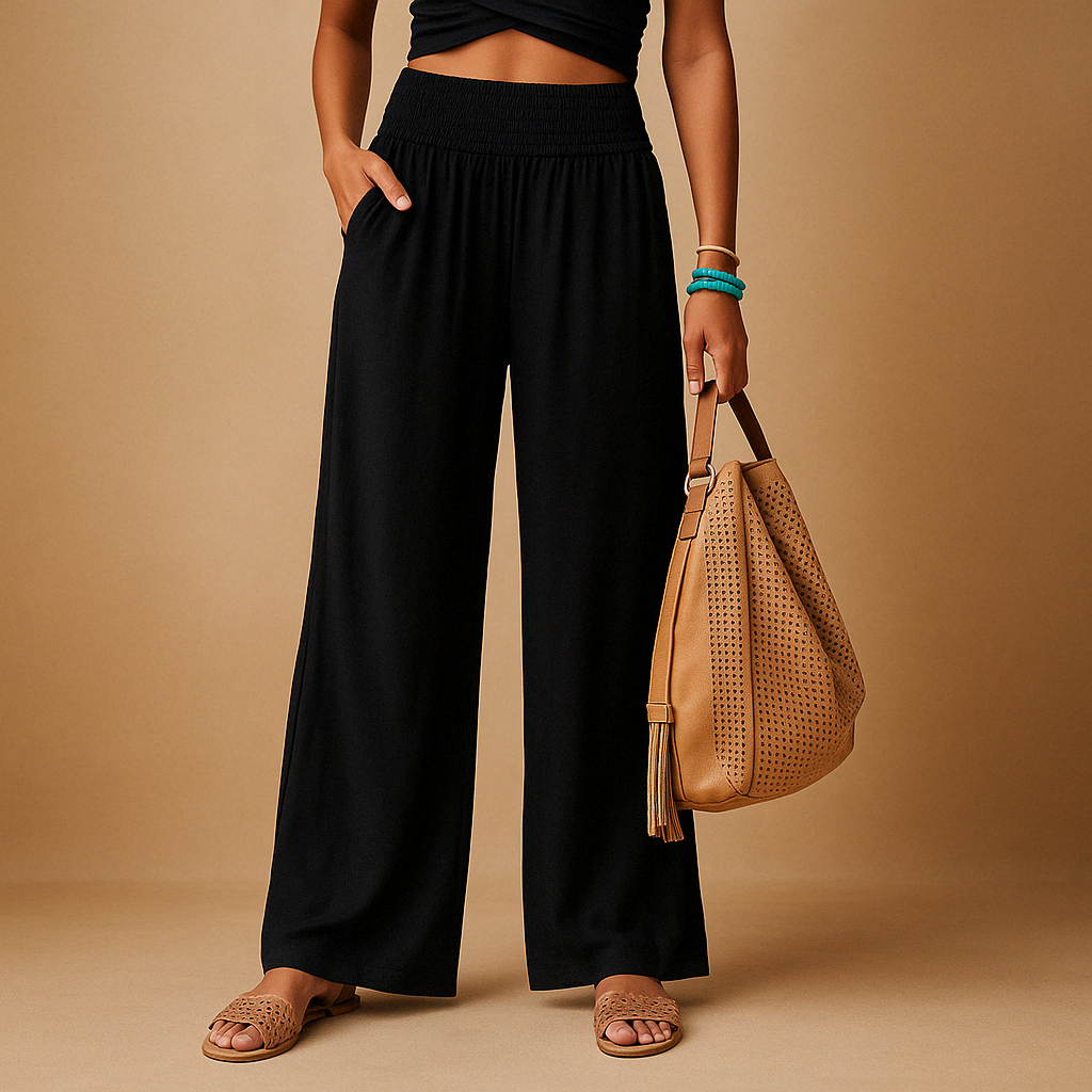 Marisande | Wide Leg Elastic Waist Pants
