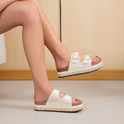 Valka | Beige Wedge Sandal