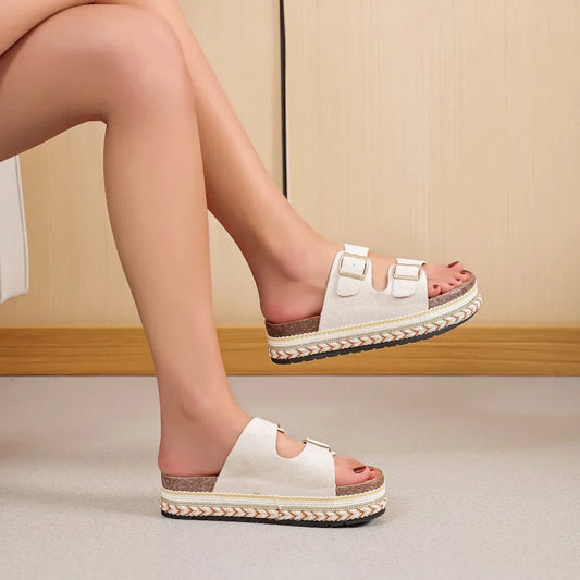 Valka | Beige Wedge Sandal