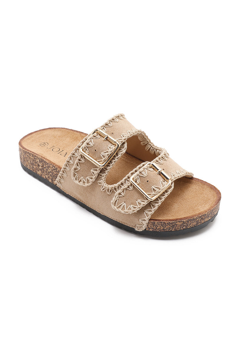 Wilhelmina | Beige Wedge Sandal
