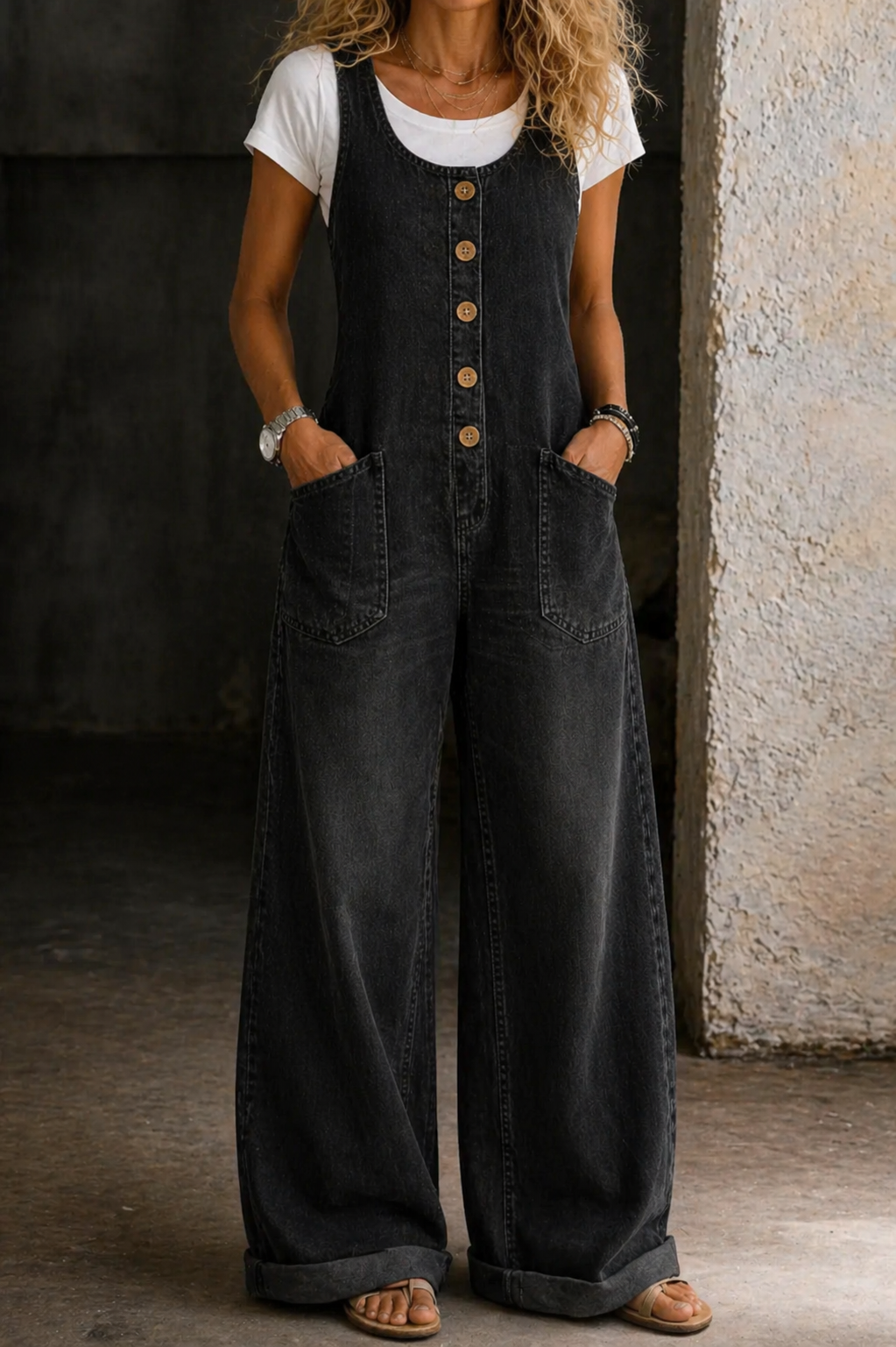 Bethany | Vintage Washed Denim Overalls