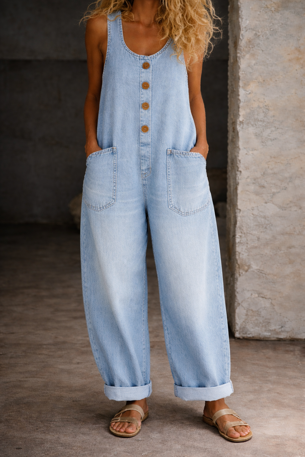 Sadie | Vintage Washed Denim Overalls