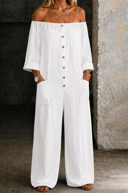 Elena | Off Shoulder Long Sleeve Jumpsuit